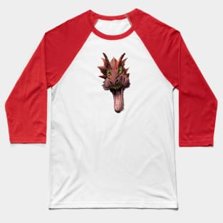 Crazy Dragon Vector Caricature Baseball T-Shirt